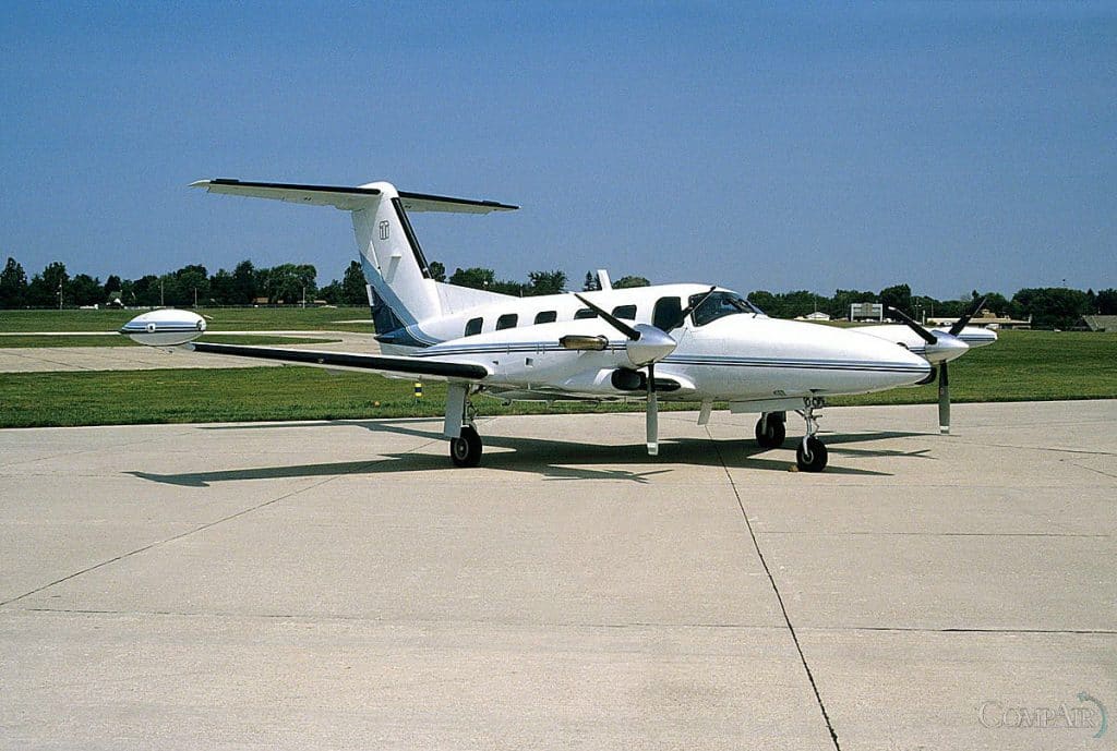 Piper Cheyenne IIIA parked on a ramp under clear skies