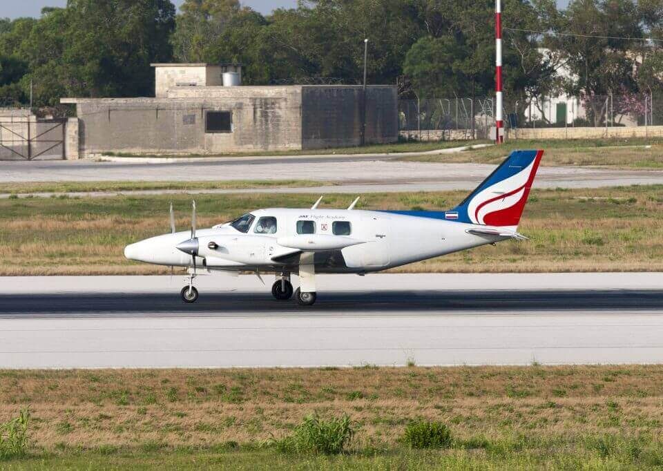 Piper Cheyenne I taxiing on the runway. 2