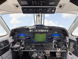 King Air 350iER cockpit with advanced avionics and digital flight displays.