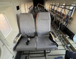 Fold-down utility seating in Short SD3-60 C-23B+ cargo bay