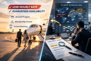 Private jet membership program compared to third-party lift coordination and flight scheduling operations