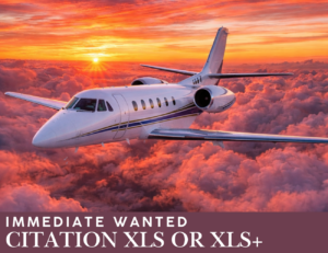 Citation XLS or XLS+ private jet flying above clouds at sunset – Immediate Wanted buyer acquisition